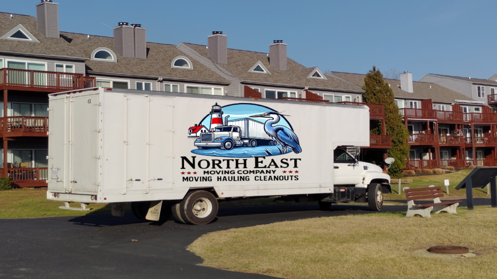 large moving box truck with northeast moving co logo